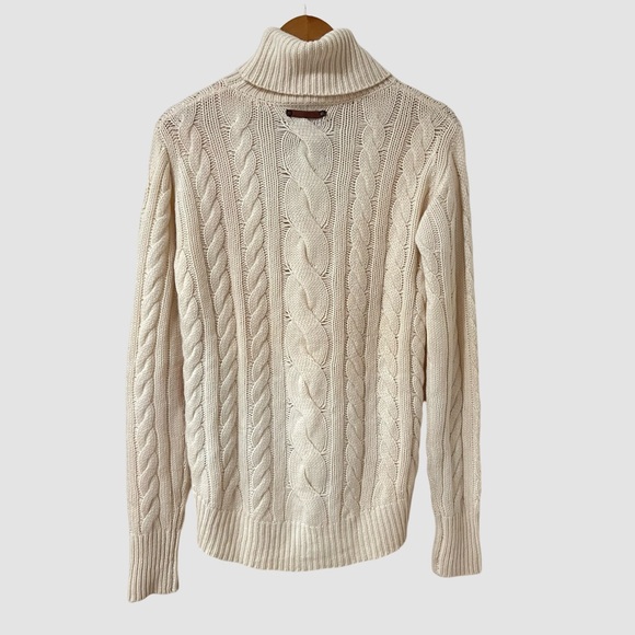 Alps and Meters Ivory Merino Wool/Cashmere Cable Knit Pullover M NWT ($395) - Picture 2 of 5